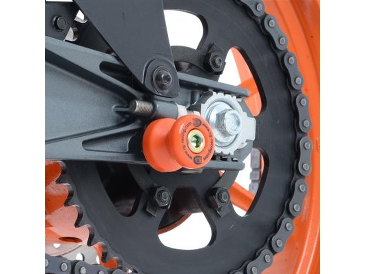 Pion de bras oscillant marque R&G RACING orange KTM/Kawasaki