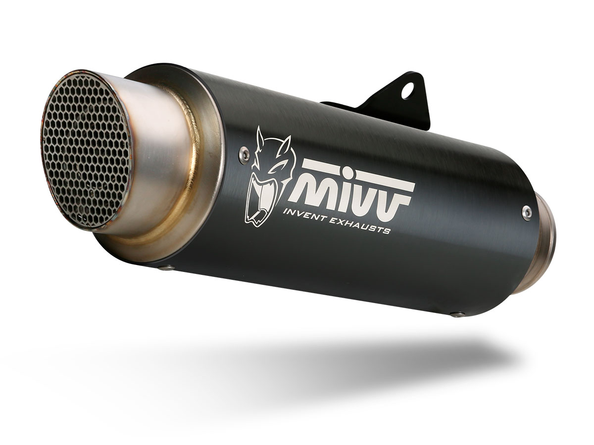 Silencieux marque MIVV GP Pro en inox couleur noir/casquette en inox