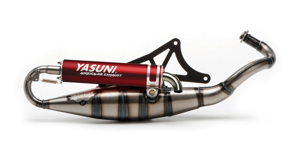 Ligne complète marque Yasuni acier/silencieux aluminium rouge Gilera Runner 50