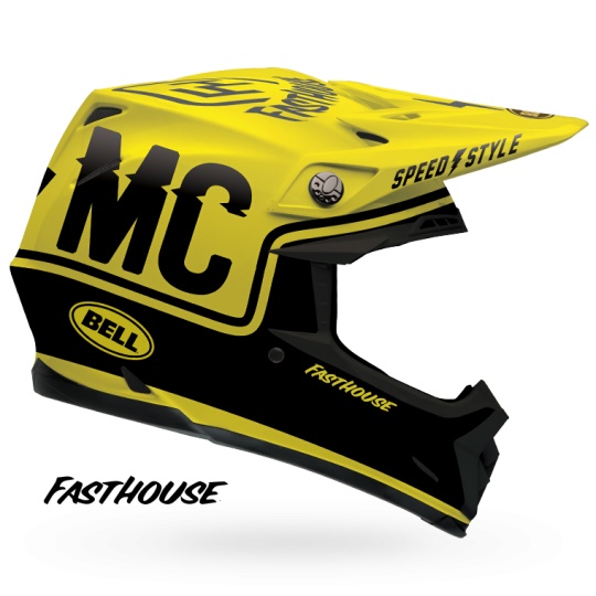 Visière marque Bell Moto-9 Flex Fasthouse noir/jaune fluo