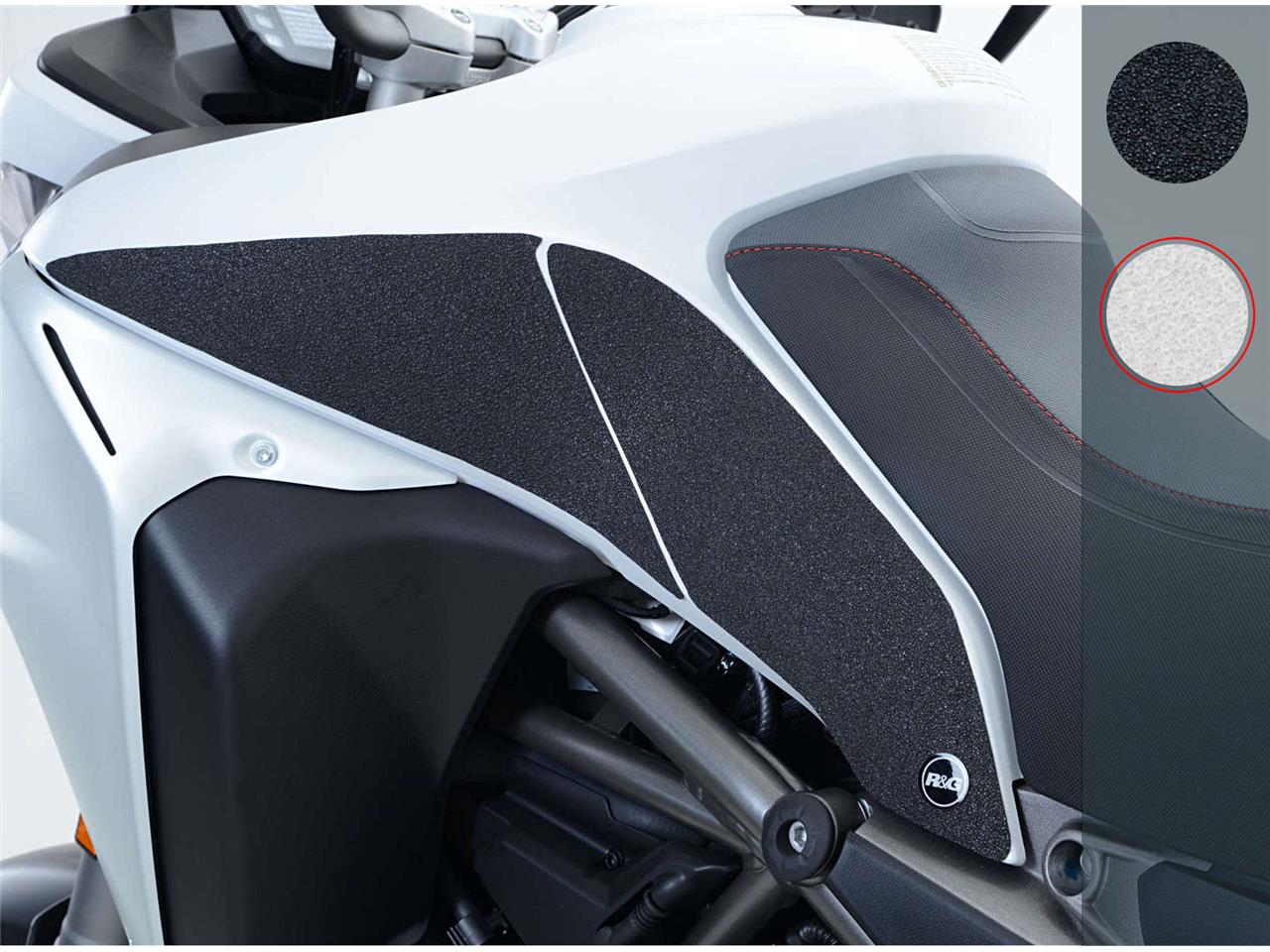 Kit grip de réservoir marque R&G RACING 4 pièces translucide Ducati Multistrada Enduro