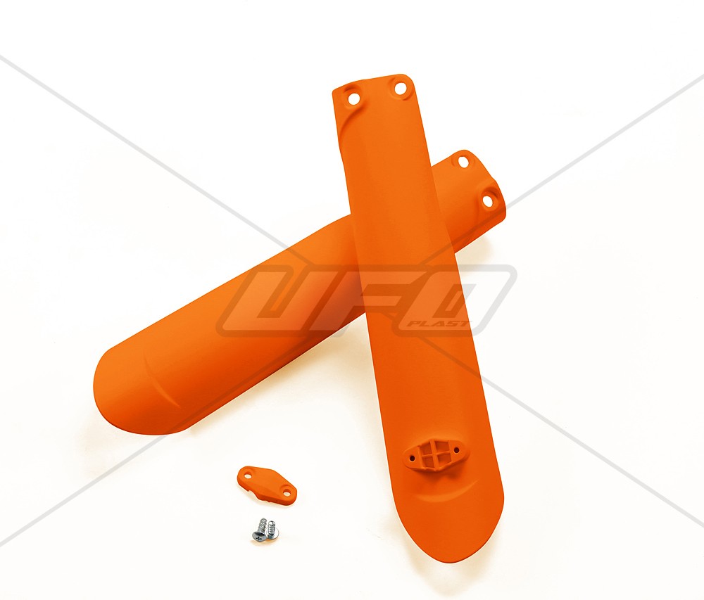 Protections de fourche marque UFO orange fluo KTM