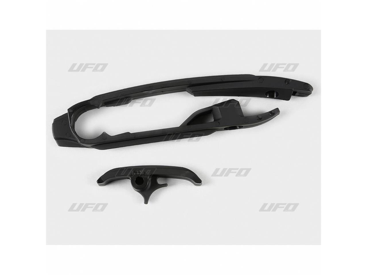 Kit patin de bras oscillant + patin de chaîne inférieur marque UFO noir