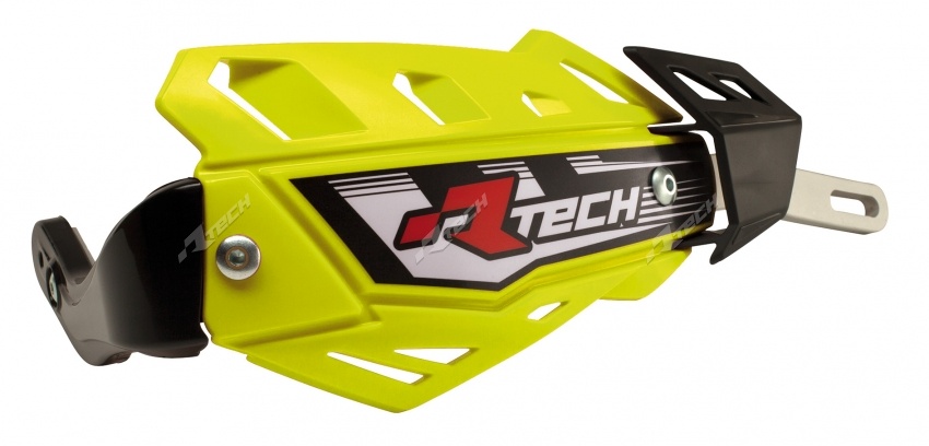 Protège-mains marque Racetech FLX intégral jaune fluo avec renfort alu