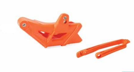 Kit guide chaîne + patin de bras oscillant marque POLISPORT orange