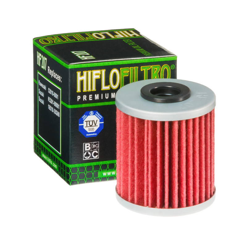 Filtre à huile HF207 marque Hiflofiltro | Compatible KAWASAKI, SUZUKI, BETA, LML
