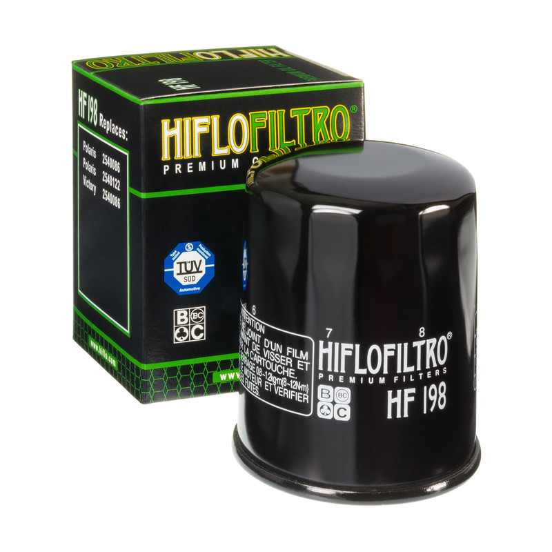 Filtre à huile HF198 de marque Hiflofiltro | Compatible INDIAN, POLARIS