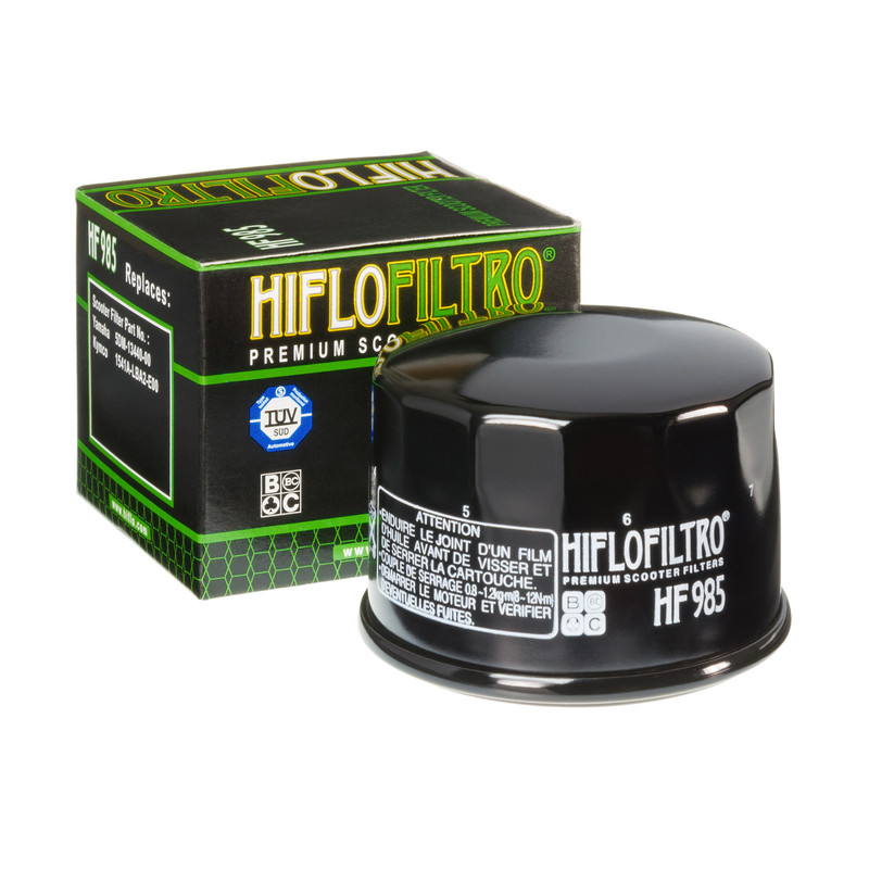 Filtre à huile HF985 marque Hiflofiltro | Compatible Maxiscooter KYMCO, YAMAHA