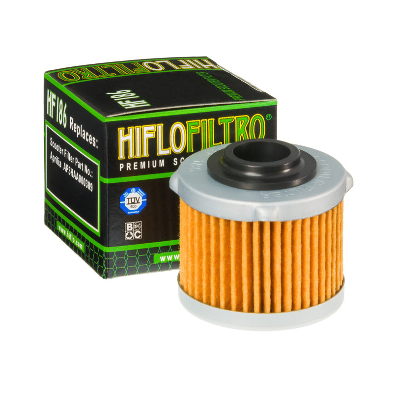 Filtre à huile HF186 Hiflofiltro | SCARABEO 125, SCARABEO 200, SCARABEO LIGHT 125