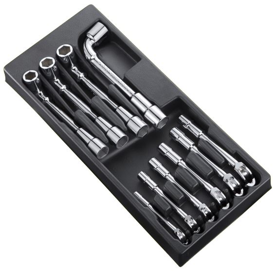 Module d'outils marque Expert 10 clés à pipe 6 pans - plateau plastique