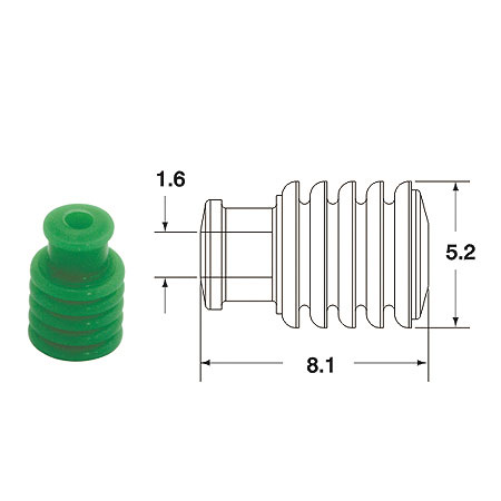 Joints silicone creux 090 Frkw Ø1, 6Mm vert - 50Pcs