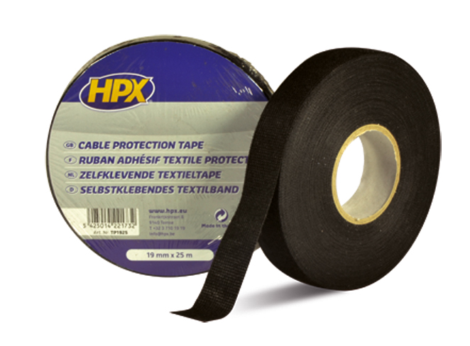 Ruban adhésif coton HPX couleur noir 19mm x 25m