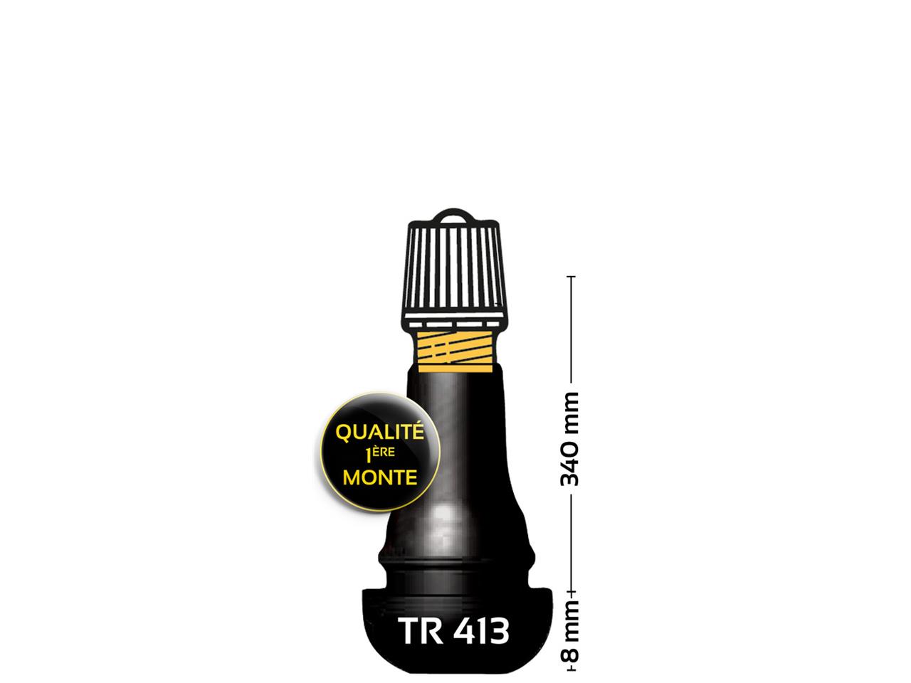 Valve droite caoutchoutée TR413 - Qualité 1ère monte
