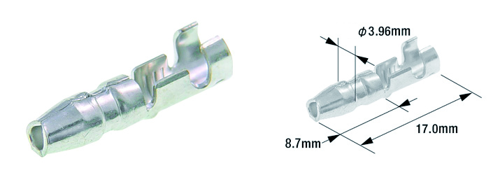 Cosse mâle électrique universelle ronde marque Tourmax diam. 0,5 - 2mm 100pcs