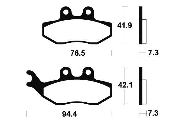 Plaquettes de frein Tecnium métal fritté indice MOR (MOR274)