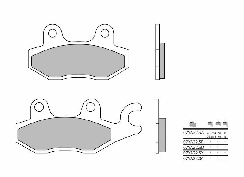 Plaquettes de frein OffRoad en métal fritté Brembo 07YA22SX | DT WR 200, LTF300 '02